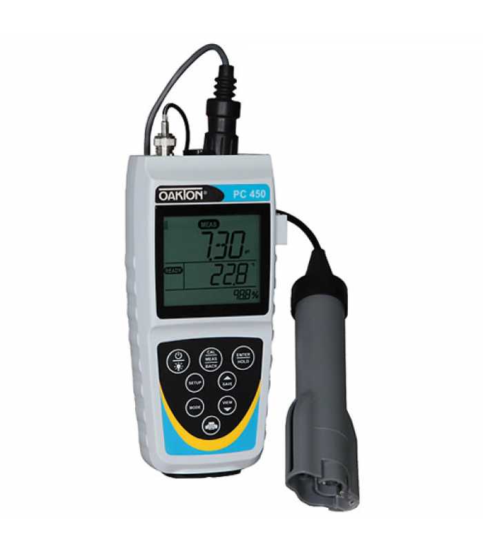 OAKTON PC 450 [WD-35630-10] Portable pH / mV / Conductivity / TDS / Salinity / Temperature Meter w/ Combination Probe