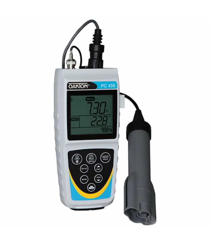 OAKTON PC 450 [WD-35630-11] Portable pH / mV / Conductivity / TDS / Salinity / Temperature Meter w/ Probe and NIST Trecable Certificate Calibration