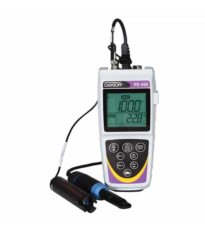 OAKTON PD 450 [WD-35632-31] Portable Waterproof pH / mV / Dissolved Oxygen Meter w/ Probe and NIST Certificate Calibration