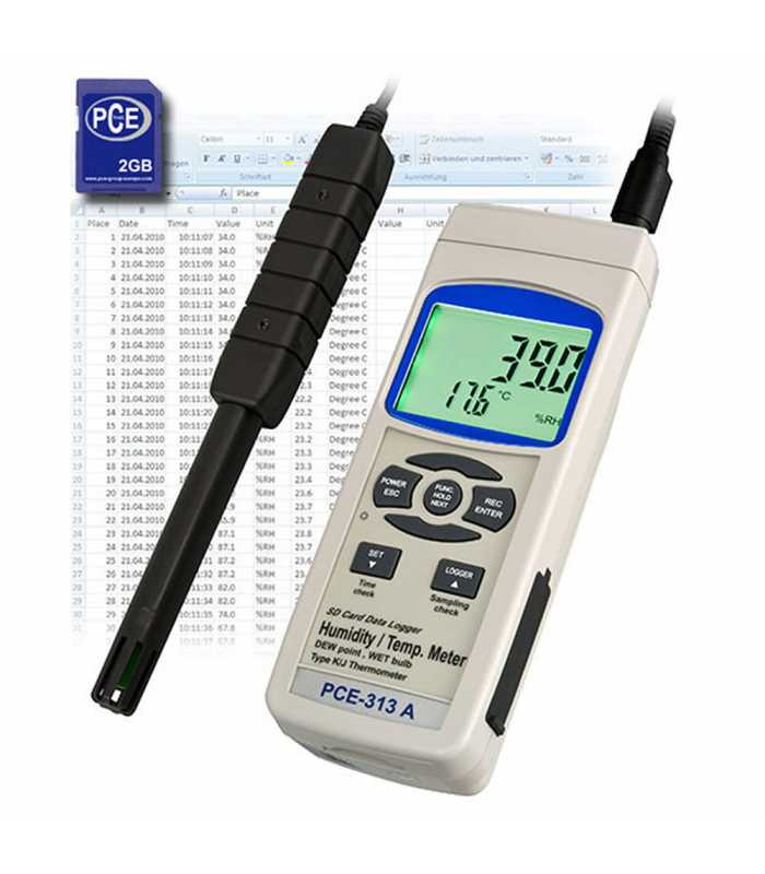 PCE Instruments PCE-313A [PCE-313A-ICA] Temperature Meter w/ ISO Calibration Certificate