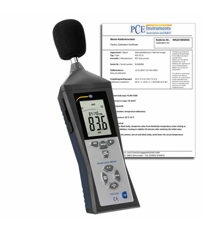PCE Instruments PCE-322A [PCE-322A-ICA] Data Logging Sound Level Meter with ISO Calibration Certificate