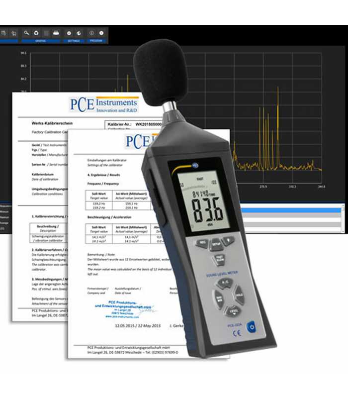 PCE Instruments PCE-322A [PCE-322ALEQ-ICA] Data Logging Sound Level Meter with LEQ Software and ISO Calibration Certificate
