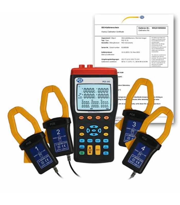 PCE Instruments PCE360ICA [PCE-360-ICA] Three Phase Power Meter with Data Logger and ISO Calibration Certificate
