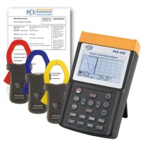 PCE Instruments PCE8302ICA [PCE-830-2-ICA] Three Phase Power Data Logger Meter w/ 3x PCE-6802 Current Probe (1000A) and ISO Calibration Certificate 