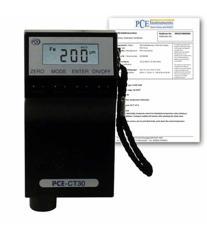 PCE Instruments PCE-CT 30 [PCE-CT 30-ICA] Ultrasoic Coating Thickness Gauge with ISO Calibration Certificate