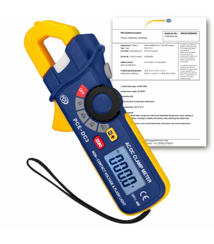 PCE Instruments PCE-DC3ICA [PCE-DC3-ICA] Digital Multimeter w/ ISO Calibration Certificate