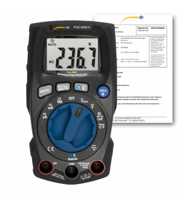 PCE Instruments PCE-HDM 5 [PCE-HDM 5-ICA] Digital Multimeter w/ ISO Calibration Certificate