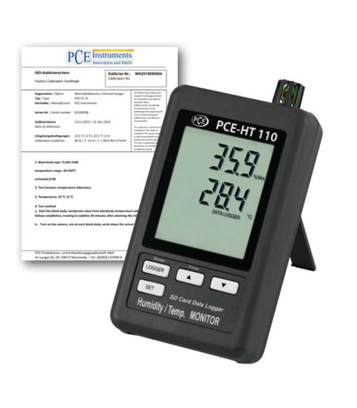 PCE Instruments PCE-HT110 [PCE-HT110-ICA] 2-Channel Temperature Meter w/ Datalogger & Calibration Certificate