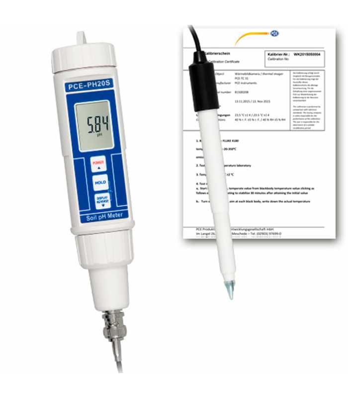 PCE Instruments PCE-PH20S [PCE-PH20S-ICA] Waterprobe pH Meter w/ ISO Calibration Certificate