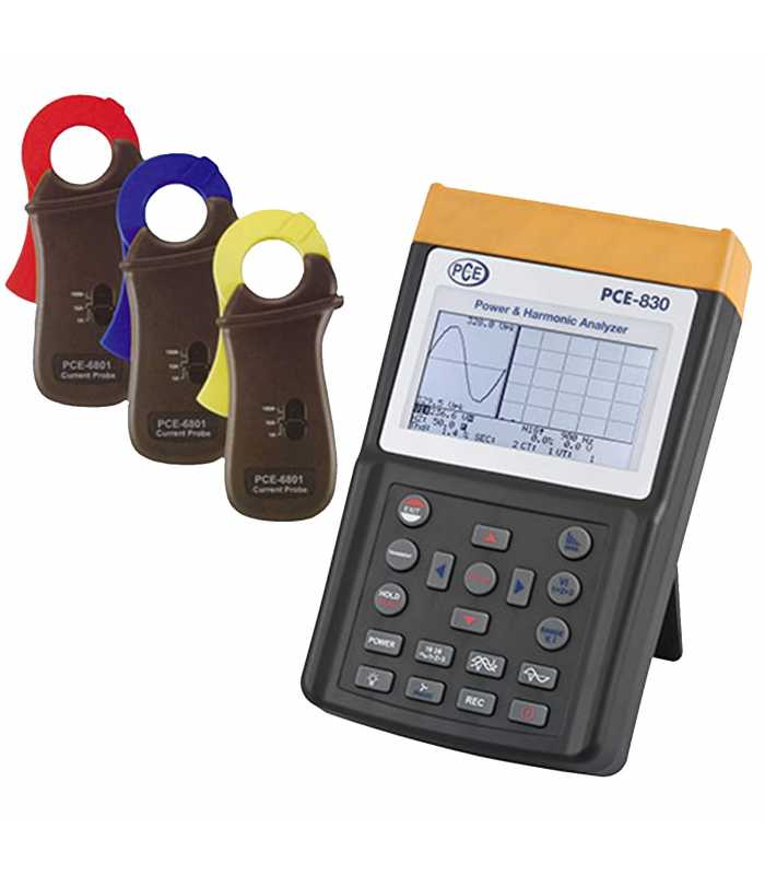 PCE Instruments PCE8301 [PCE-830-1] Three Phase Power Data Logger Meter w/ 3x PCE-6801 Current Probe (100A)
