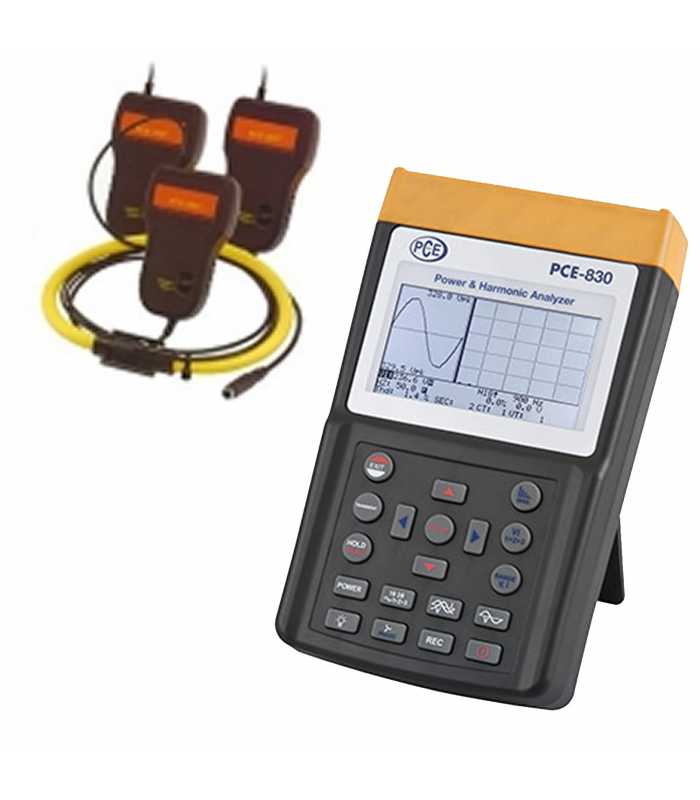 PCE Instruments PCE8303 [PCE-830-3] Three Phase Power Data Logger Meter w/ 3 x PCE-3007 Flexible Current Probe (3000A)