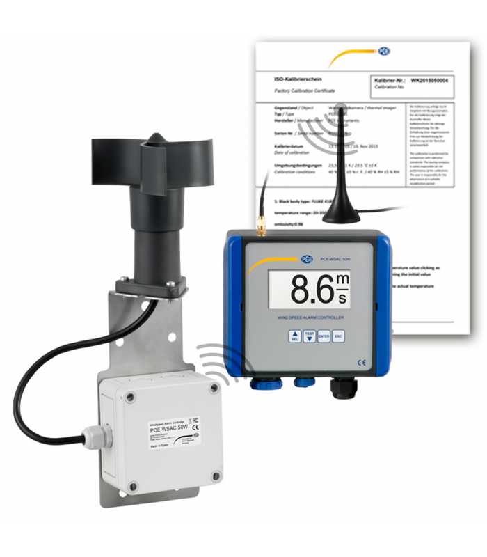 PCE Instruments PCEWSAC50W230-ICA [PCE-WSAC 50W 230-ICA] Wind Speed Meter w/ ISO calibration certificate - 230VAC