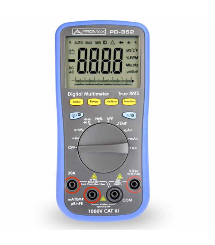 Promax PD35X Series [PD-350] True-RMS Digital Multimeter 750VAC / 1000VDC 40 Hz to 10 kHz