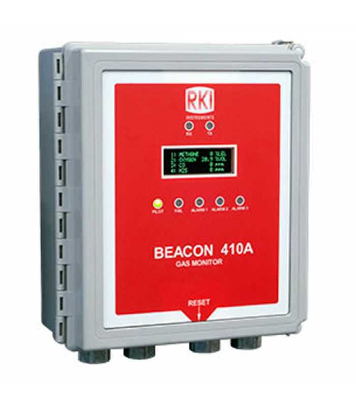 RKI Instruments Beacon 410A [72-2104A-14R] 4-Channel Gas Controller w/ Terminals for Battery Charger & Red Strobe Light