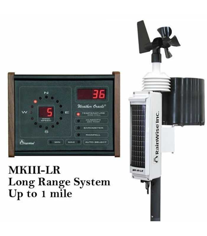 RainWise MK-III-RTI-LR [RW-MKIII-LR-BSC] Long Range (1 Mile), 2.4Ghz, Solar Wireless Pro Weather Station w/ Oracle Base Unit