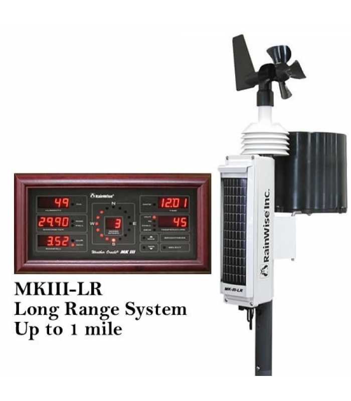 RainWise MK-III-RTI-LR [RW-MKIII-LR-MAH] Long Range (1 Mile), 2.4Ghz, Solar Wireless Pro Weather Station w/ Mahogany Base Unit