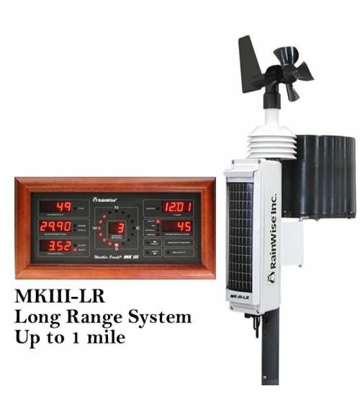 RainWise MK-III-RTI-LR [RW-MKIII-LR-CH] Long Range (1 Mile), 2.4Ghz, Solar Wireless Pro Weather Station w/ Cherry Base Unit