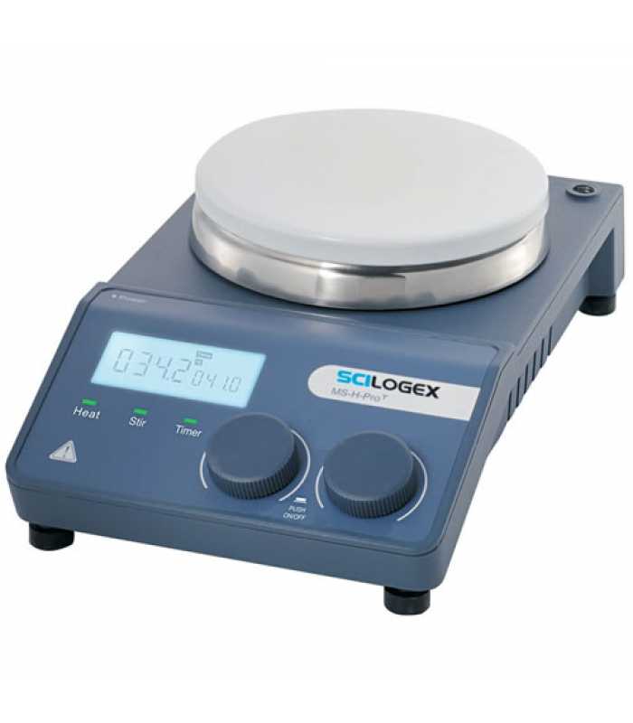 Scilogex MS-H-ProT [861492229999] Circular LCD Digital Magnetic Hotplate Stirrer with Timer 220-240V, 50/60Hz Euro Plug