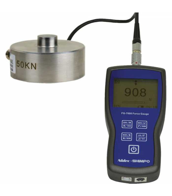 Shimpo FG-7000L Series [FG-7000L-R-200] Digital Force Gauge with Remote Ring Type Load Cell 44 klb (200 kN)