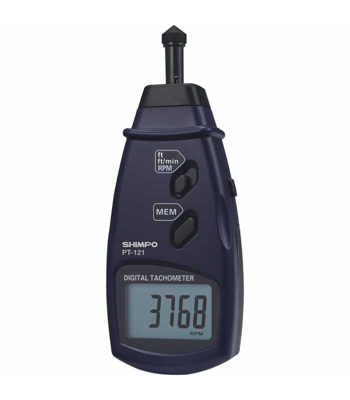 Shimpo PT-120 [PT-121] Contact Tachometer with RPM, Feet/Min, Feet Units Selection