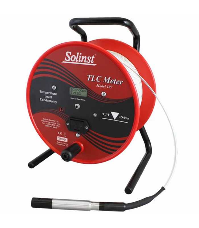 Solinst Model 107 TLC [114791] Temp / Level / Conductivity) Meter w/ 3/4" Probe & Metric Increments, 100m