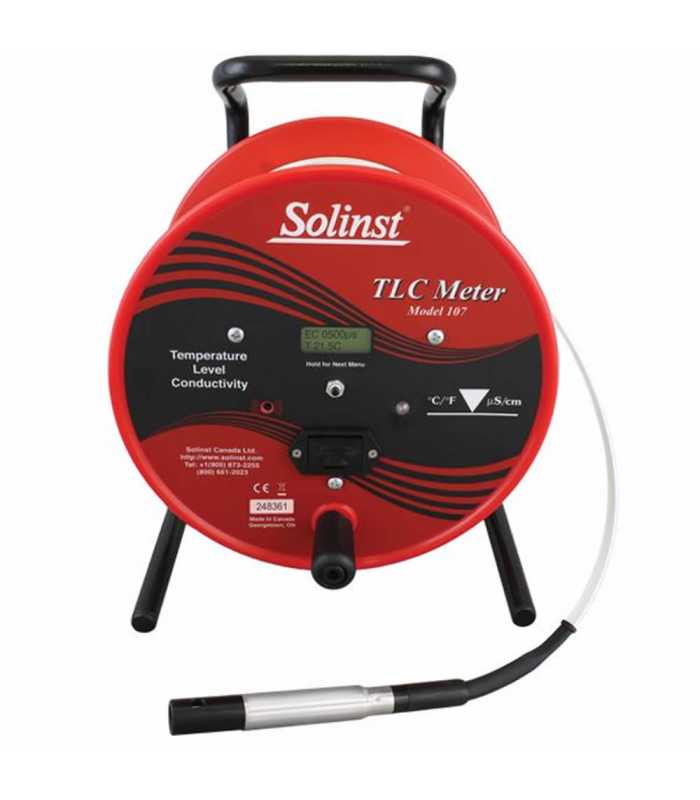 Solinst Model 107 TLC [110313] Temp / Level / Conductivity Meter with 3/4" Probe & Metric Increments, 30m