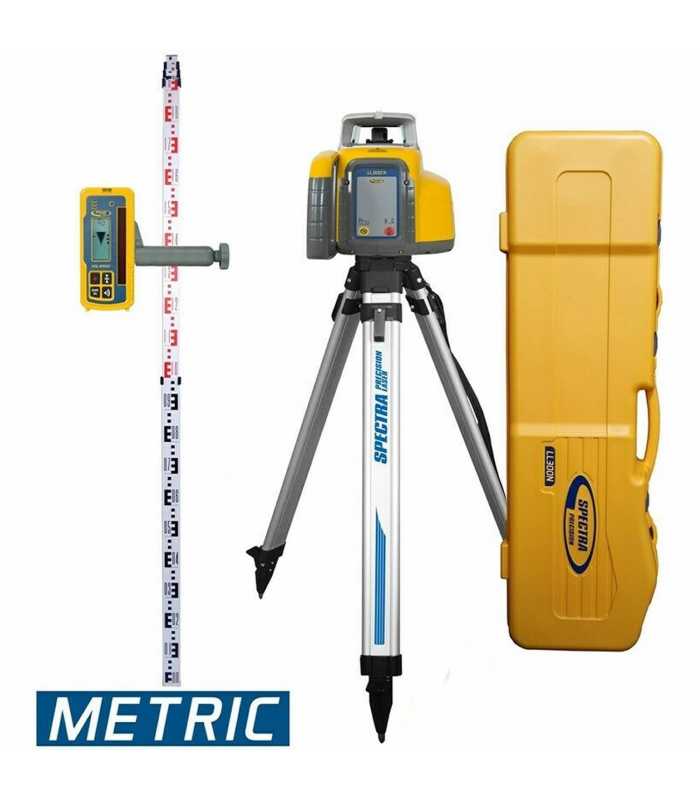 Spectra Precision LL300N [LL300N-3] Laser Level w/ HL450 Receiver, Alkaline Batteries, Tripod And Rod (Metric)