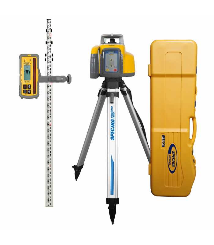 Spectra Precision LL300S [LL300S-27] Grade-Matching Self-Leveling Laser w/ HL760 Receiver, Alkaline Batteries, Tripod & Rod (Inches)