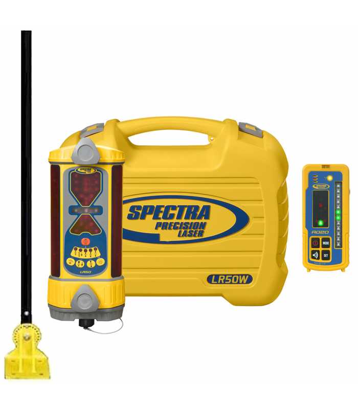 Spectra Precision LR-50W [LR50W-DM] Wireless Laser Receiver with RD20 Remote Display, DM-20 Dozer Mount & NiMH Batteries