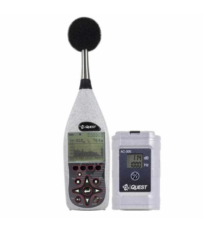 TSI Quest SoundPro SE [SP-SE-2-1/1-AC3] 1/1 Octave RTA Sound Level Meter (Class 2) with AC-300 Calibrator