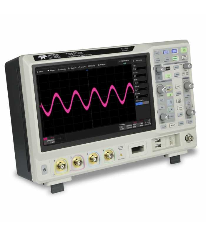 Teledyne Lecroy T3DSO2000A [T3DSO2104A] 100 MHz, 4-Channel, 2 GS/s, 2 GS/s Interleaved, 200 Mpts/Ch Digital Storage Oscilloscope with 10.1" Color Display