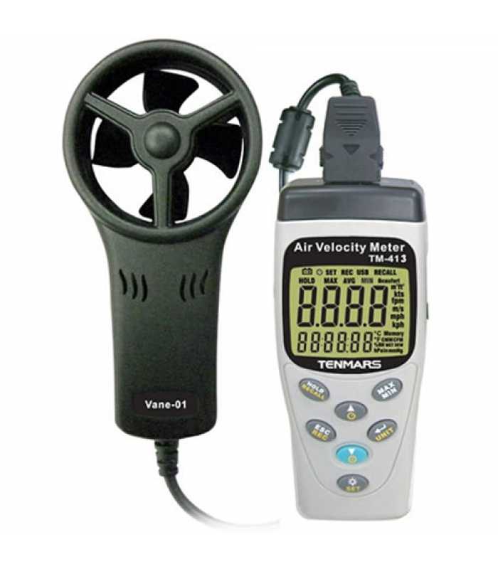 Tenmars TM-413 Anemometer / Air Velocity / Temperature / Humidity Meter