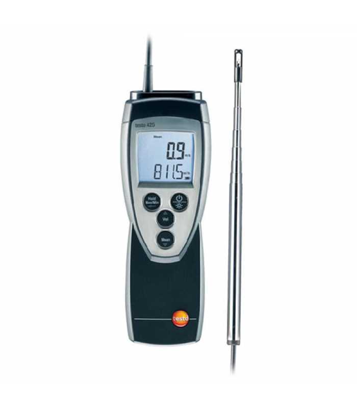 Testo 425 [0560 4251] Compact Thermal Anemometer with Fixed Velocity Probe
