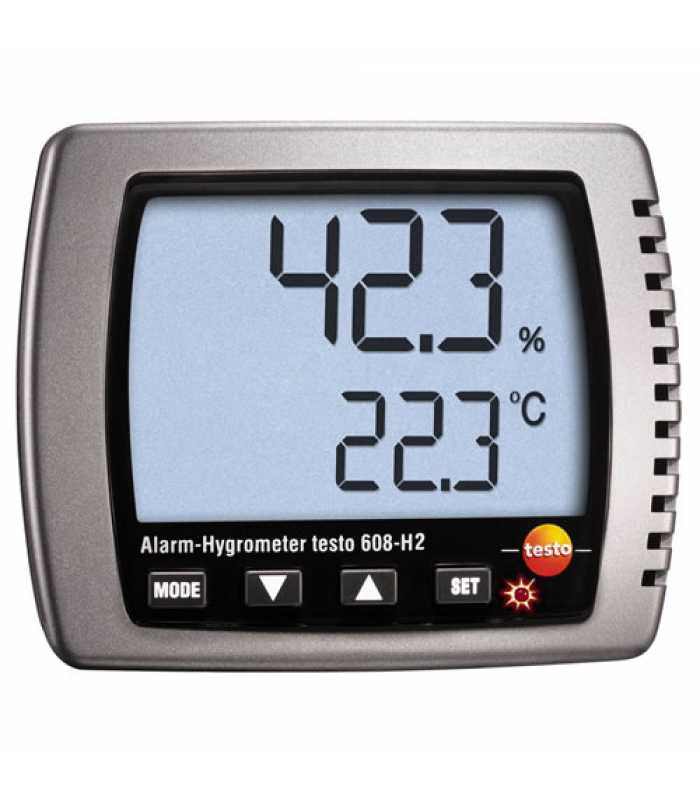 Testo 608-H2 [0560 6082] Large Display Temperature, Humidity and Precise Alarm ThermoHygrometer