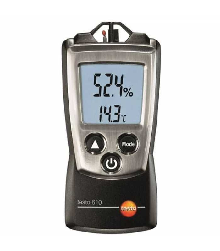 Testo 610 [0560 0610] Pocket-Sized Thermo-Hygrometer with Dewpoint and Wet Bulb Calculation 14° to 122 °F (-10 to +50 °C)