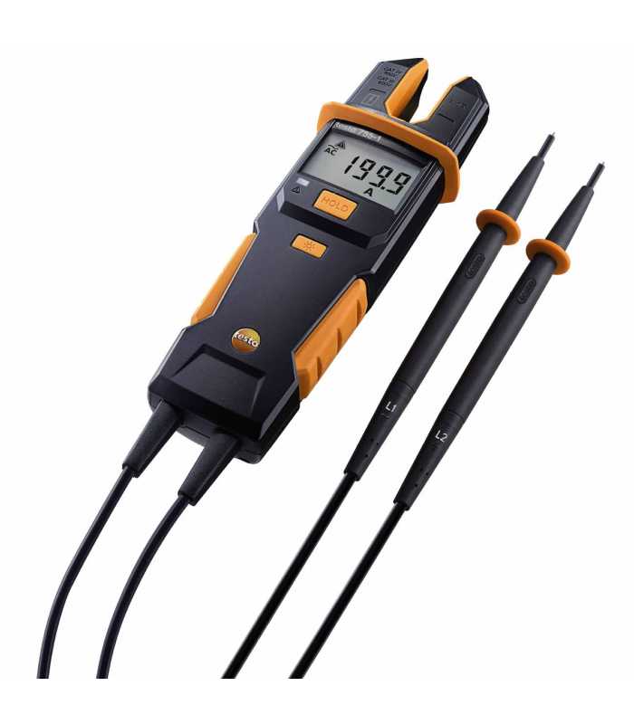 Testo 755-1 [0590 7551] Current/Voltage Meter with Continuity, 200 A AC, 600 V AC/DC