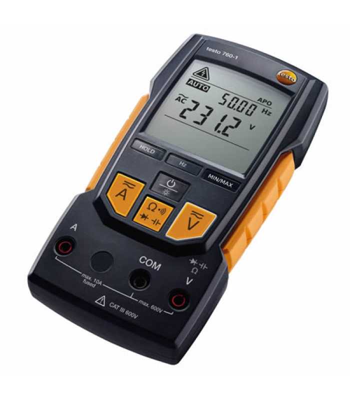 Testo 760-1 [0590 7601] Digital Multimeter, AC/DC 600V with Auto-Test and Capacitance