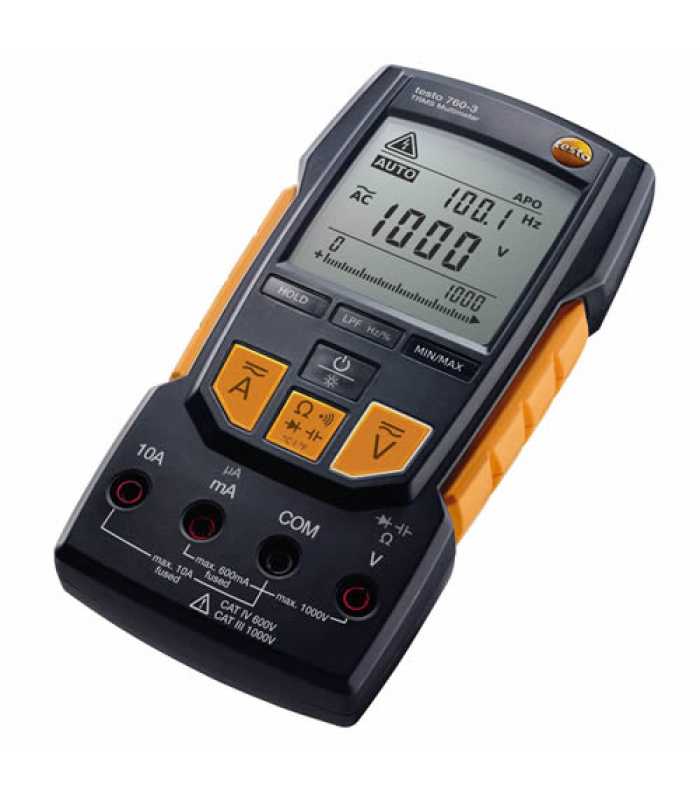 Testo 760-3 [0590 7603] TRMS Digital Multimeter, AC/DC 1000V, Auto-Test, Capacitance, and Low Pass Filter
