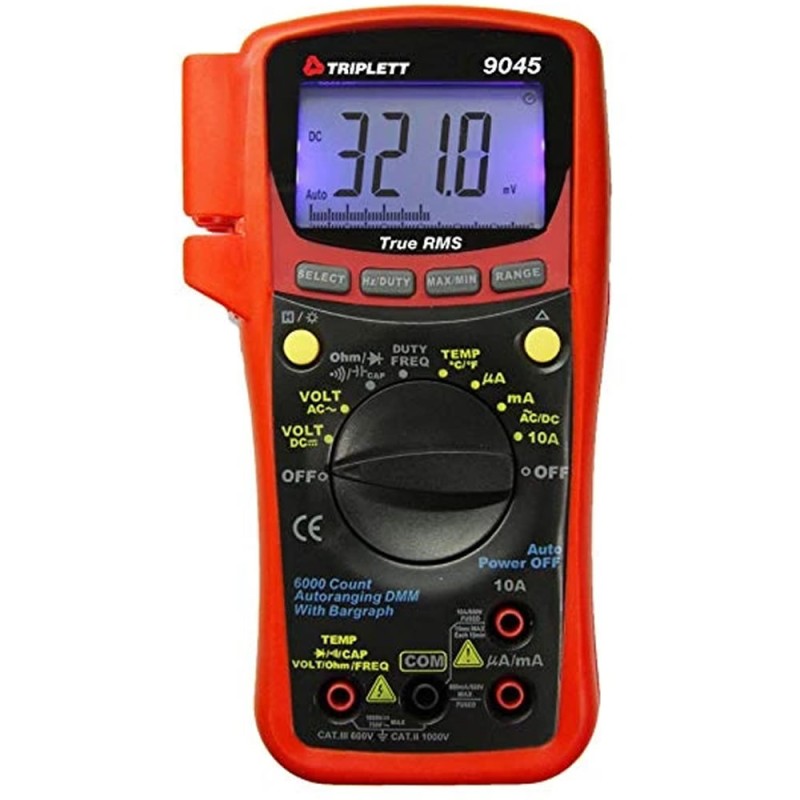 Triplett 9045 [9045] True-RMS AC/DC Digital Multimeter with Temperature, Capacitance, and Frequency, CAT III 600V