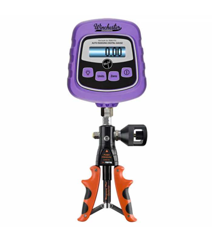 East Hills Instruments MVP-600 [MVP-600WIN] Digital Pneumatic Calibration Hand Pump, 600 psi, with Winchester Digital Gauge and Case