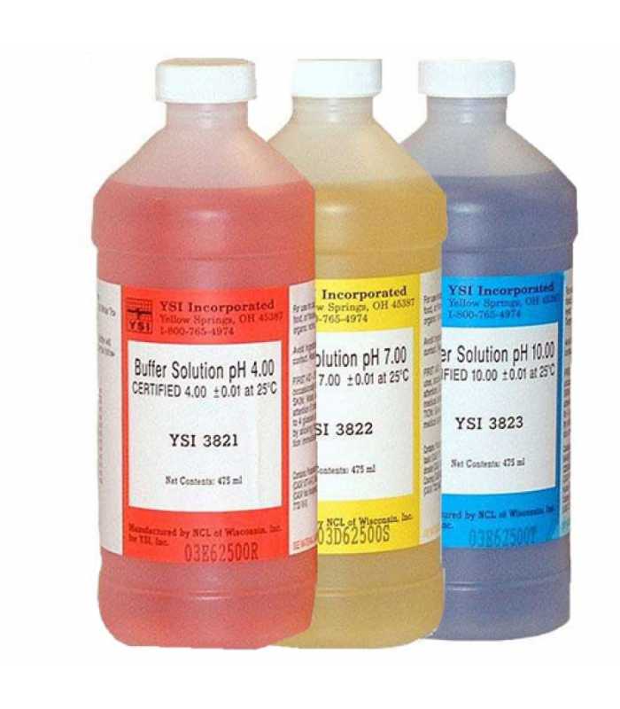 YSI 3824 [603824] pH Calibration Buffer Pack, 2 Pints ea. of pH 4, 7, & 10