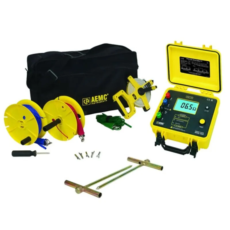 AEMC 4630 KIT-150FT [2135.22] 4-Point Digital Ground Resistance Tester Kit w/ 150 ft Leads and Rechargeable Battery Pack