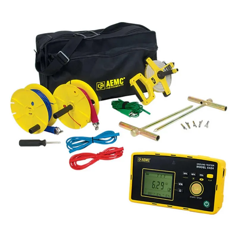 AEMC 6424 KIT-150 FT [2135.58] 3-Point Digital Ground Resistance Tester Kit w/ 150 Ft. 