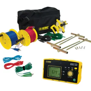 AEMC 6424 KIT-300 FT [2135.59] 3-Point Digital Ground Resistance Tester Kit w/ 300 Ft. 