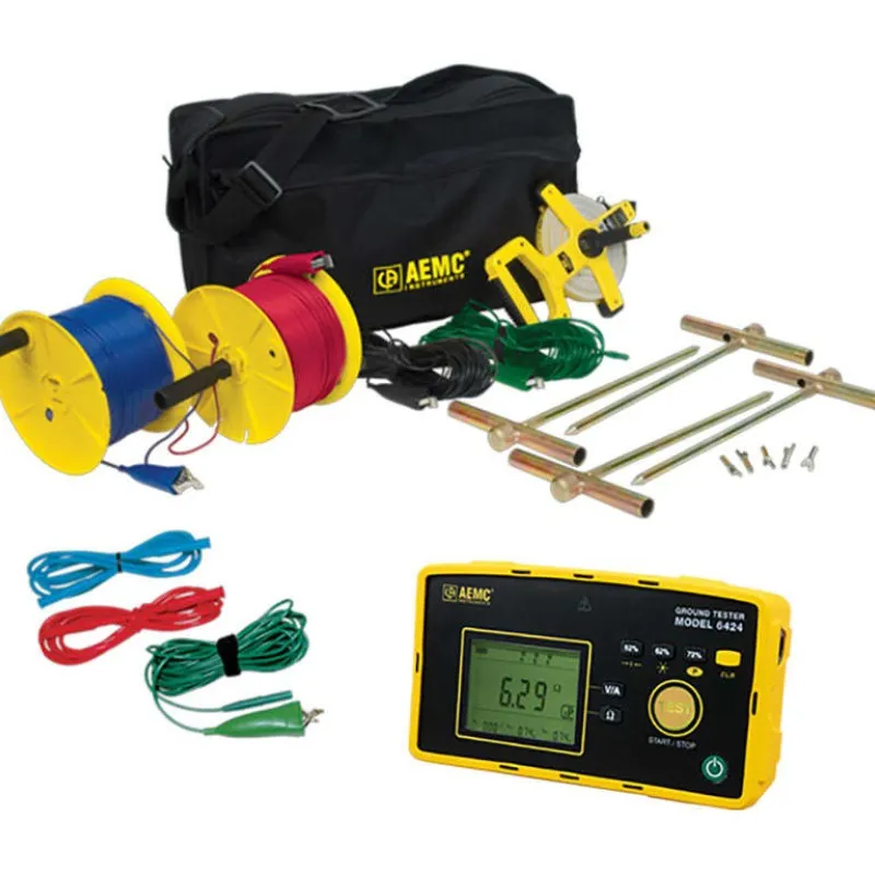 AEMC 6424 KIT-300 FT [2135.59] 3-Point Digital Ground Resistance Tester Kit w/ 300 Ft. 