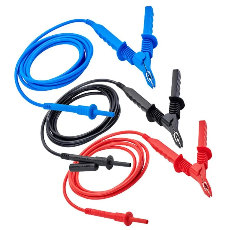 AEMC 2151.30 Test Leads, 10 ft, 5kV Safety with Hippo Clips, Set of 3
