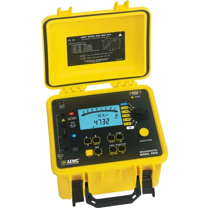 AEMC 5060 [2130.21] 500V, 1000V, 2500V, 5000V Digital/Analog Megohmmeter