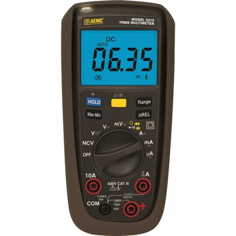 AEMC 5215 [2154.08] True RMS Digital Multimeter, 6000 Counts, 750V AC/1000V DC*DISCONTINUED SEE 5217*