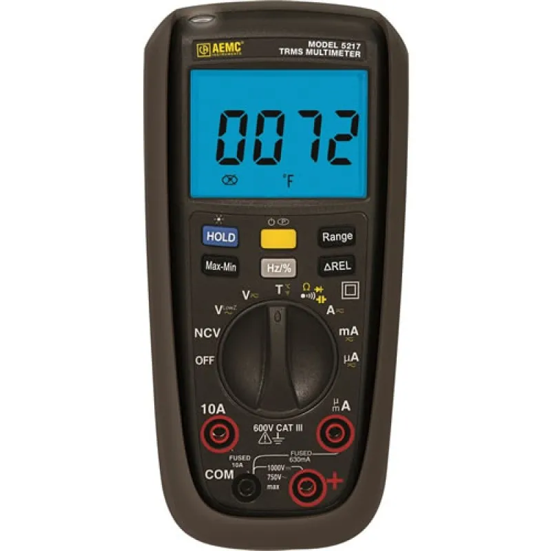 AEMC 5217 [2154.09] True RMS Digital Multimeter with Frequency/Duty Cycle, 6000 Counts, 750V AC/1000V DC