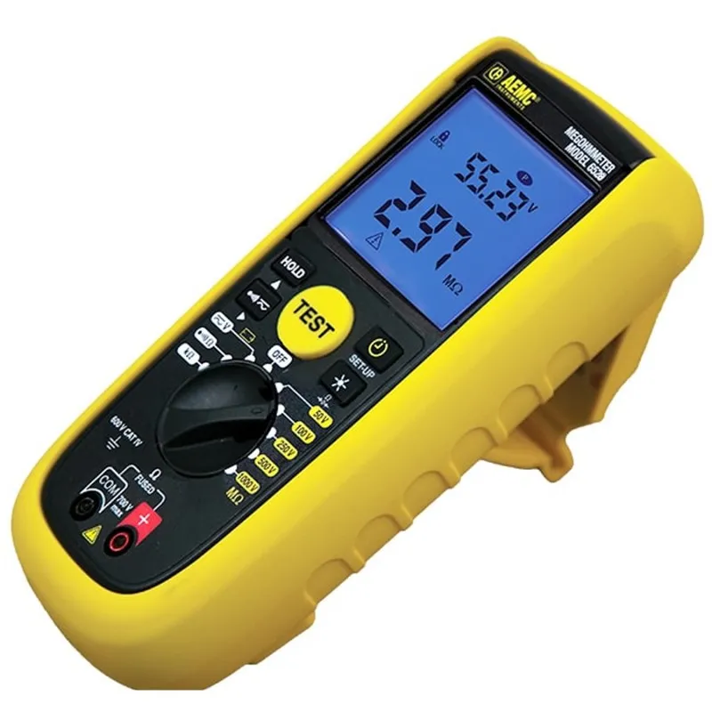 AEMC 6528 [2126.54] Digital Megohmmeter, 250V, 500V, 1000V, 420k-Ohm, V, Continuity, Alarm and Timer